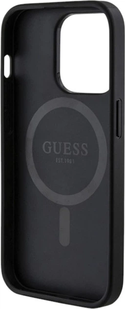 Etui Guess 4G Collection Leather Metal Logo MagSafe do Apple iPhone 15 Pro Black (GUHMP15LG4GFRK) - obraz 7