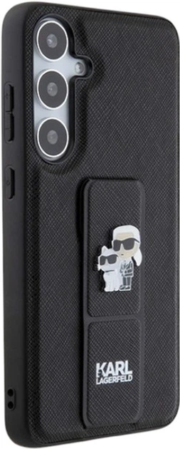 Etui Karl Lagerfeld Gripstand Saffiano Karl&Choupette Pin do Samsung Galaxy S24 Black (KLHCS24SGSAKCPK) - obraz 4