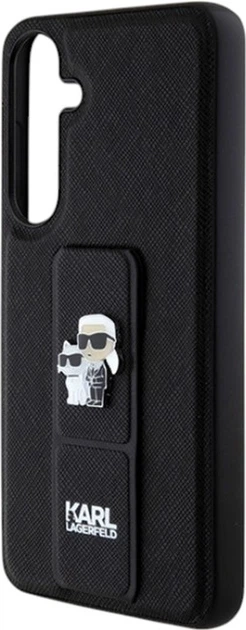 Etui Karl Lagerfeld Gripstand Saffiano Karl&Choupette Pin do Samsung Galaxy S24 Plus Black (KLHCS24MGSAKCPK) - obraz 6