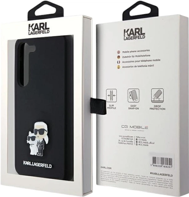 Etui Karl Lagerfeld Silicone Karl&Choupette Metal Pin do Samsung Galaxy S23 Black (KLHCS23SSMHKCNPK) - obraz 8