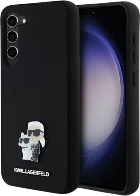 Панель Karl Lagerfeld Silicone Karl&Choupette Metal Pin для Samsung Galaxy S23 Plus Black (KLHCS23MSMHKCNPK) - зображення 1