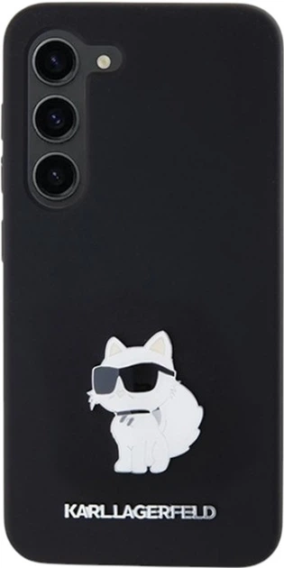 Etui Karl Lagerfeld Silicone Choupette Metal Pin do Samsung Galaxy S23 Black (KLHCS23SSMHCNPK) - obraz 3