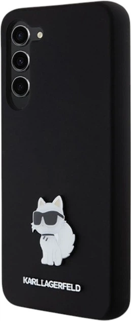 Панель Karl Lagerfeld Silicone Choupette Metal Pin для Samsung Galaxy S23 Plus Black (KLHCS23MSMHCNPK) - зображення 2
