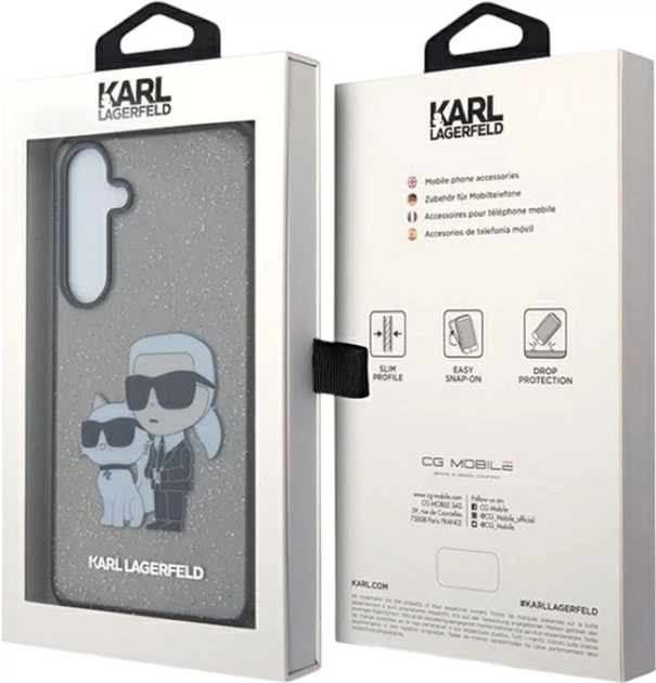 Etui Karl Lagerfeld Glitter Karl&Choupette do Samsung Galaxy S24 Plus Black (KLHCS24MHNKCTGK) - obraz 8