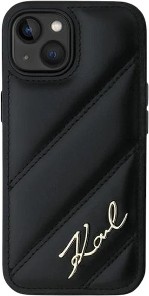 Etui Karl Lagerfeld Diagonal Quilted Script do Apple iPhone 15/14/13 Black (KLHCP15SPQDSMGK) - obraz 3