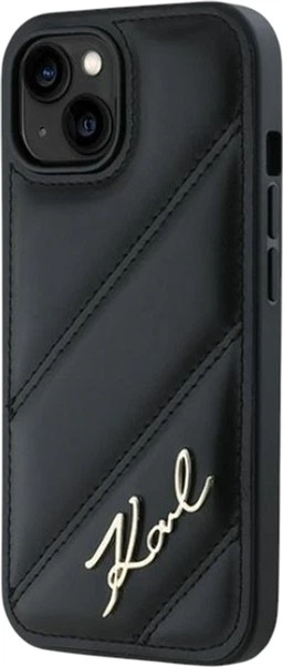Панель Karl Lagerfeld Diagonal Quilted Script для Apple iPhone 15 Plus/14 Plus Black (KLHCP15MPQDSMGK) - зображення 2