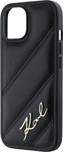 Etui Karl Lagerfeld Diagonal Quilted Script do Apple iPhone 15/14/13 Black (KLHCP15SPQDSMGK) - obraz 6