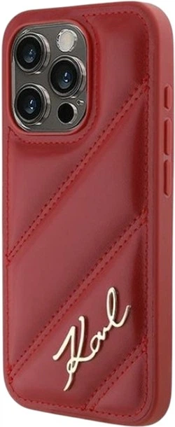 Панель Karl Lagerfeld Diagonal Quilted Script для Apple iPhone 15 Pro Max Red (KLHCP15XPQDSMGR) - зображення 2