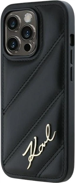 Etui Karl Lagerfeld Diagonal Quilted Script do Apple iPhone 15/14/13 Black (KLHCP14SPQDSMGK) - obraz 2