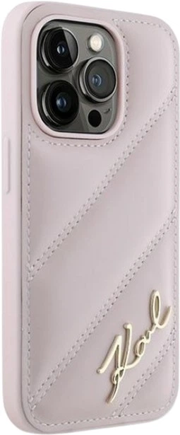 Etui Karl Lagerfeld Diagonal Quilted Script do Apple iPhone 14 Pro Max Pink (KLHCP14XPQDSMGP) - obraz 4
