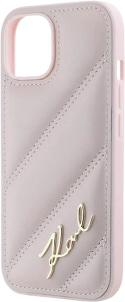Etui Karl Lagerfeld Diagonal Quilted Script do Apple iPhone 15/14/13 Pink (KLHCP14SPQDSMGP) - obraz 6