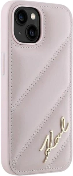 Панель Karl Lagerfeld Diagonal Quilted Script для Apple iPhone 15/14/13 Pink (KLHCP15SPQDSMGP) - зображення 4
