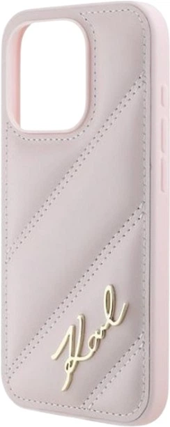 Панель Karl Lagerfeld Diagonal Quilted Script для Apple iPhone 15 Pro Max Pink (KLHCP15XPQDSMGP) - зображення 6