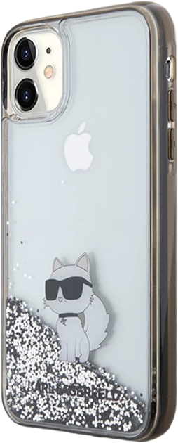 Etui Karl Lagerfeld Liquid Glitter Choupette do Apple iPhone 11 Transparent (KLHCN61LKCNSK) - obraz 2