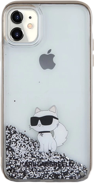 Etui Karl Lagerfeld Liquid Glitter Choupette do Apple iPhone 11 Transparent (KLHCN61LKCNSK) - obraz 3