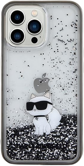 Etui Karl Lagerfeld Liquid Glitter Choupette do Apple iPhone 13 Pro Max Transparent (KLHCP13XLKCNSK) - obraz 2