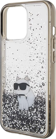 Etui Karl Lagerfeld Liquid Glitter Choupette do Apple iPhone 13 Pro Max Transparent (KLHCP13XLKCNSK) - obraz 3