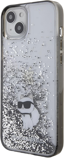 Панель Karl Lagerfeld Liquid Glitter Choupette для Apple iPhone 15 Plus / 14 Plus Transparent (KLHCP15MLKCNSK) - зображення 2