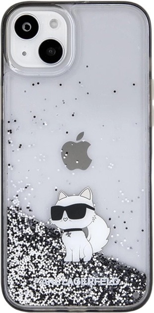 Панель Karl Lagerfeld Liquid Glitter Choupette для Apple iPhone 15 Plus / 14 Plus Transparent (KLHCP15MLKCNSK) - зображення 3