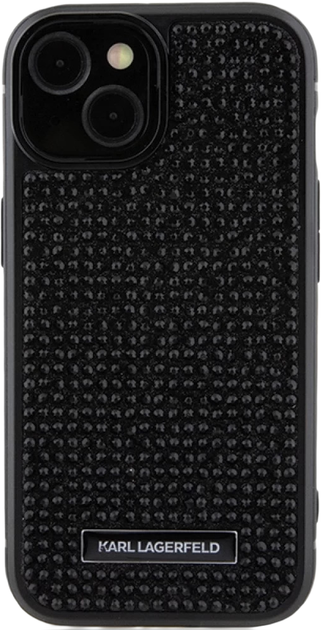 Etui Karl Lagerfeld Rhinestone Logo Metal Plate do Apple iPhone 15 / 14 / 13 Black (KLHCP15SHDSPLK) - obraz 3