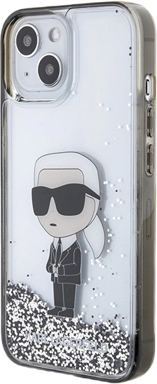 Etui Karl Lagerfeld Liquid Glitter Ikonik do Apple iPhone 15 / 14 / 13 Transparent (KLHCP15SLKKNSK) - obraz 2