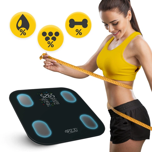 Весы напольные аналитические 4FIZJO Pro до 180 кг Black (P-5905973404051) - изображение 5