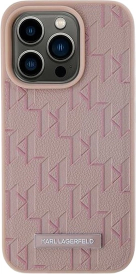 Панель Karl Lagerfeld Leather Monogram Metal Logo MagSafe для Apple iPhone 15 Pro Max Pink (3666339253936) - зображення 3