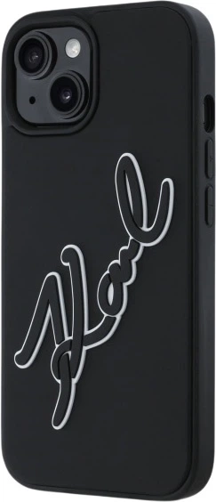 Etui plecki Karl Lagerfeld 3D Rubber Signature do Apple iPhone 15 Black (3666339257545) - obraz 2