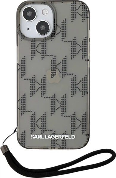 Etui plecki Karl Lagerfeld IML Mono KL Pattern & Cord do Apple iPhone 15 / 14 / 13 Silver (3666339258245) - obraz 2