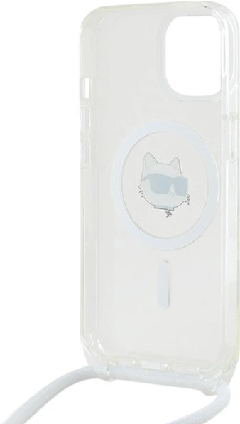 Etui Plecki Karl Lagerfeld IML Choupette Head & Cord Magsafe do Apple iPhone 13/14/15 Transparent (KLHMP13MHCCHNT) - obraz 6