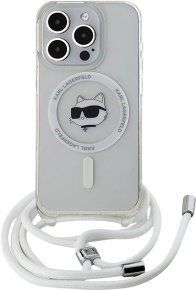 Etui Plecki Karl Lagerfeld IML Choupette Head & Cord Magsafe do Apple iPhone 13 Pro Max Transparent (KLHMP13XHCCHN) - obraz 2