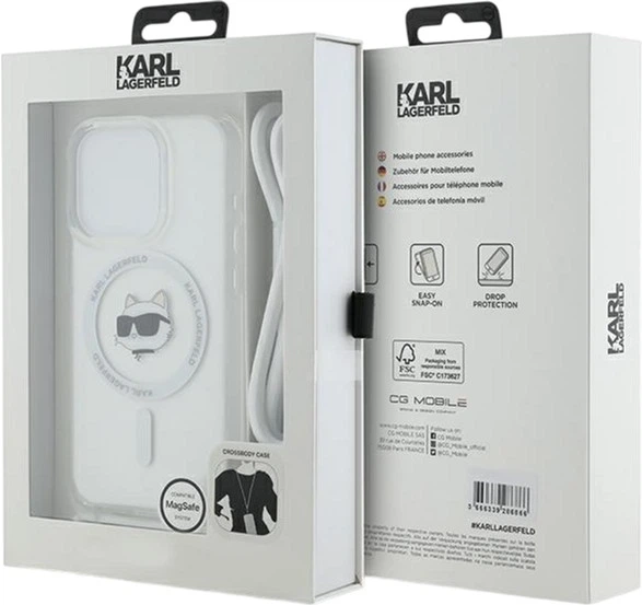 Панель Karl Lagerfeld IML Choupette Head & Cord Magsafe для Apple iPhone 14 Pro Transparent (KLHMP14LHCCHNT) - зображення 7