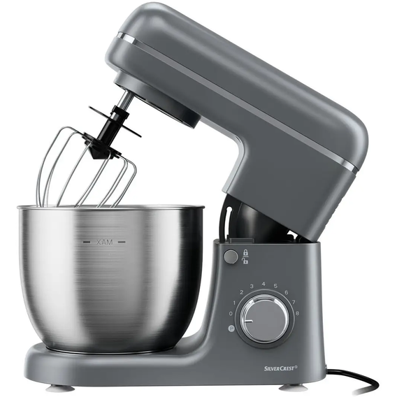 Кухонний комбайн, планетарний міксер, тістоміс SilverCrest SKM 600 C2 Grey - зображення 3