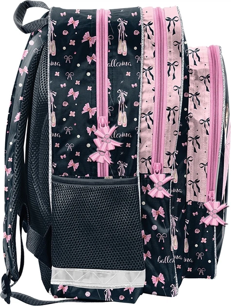 Шкільний рюкзак Paso Baletnica 38 x 29 x 16 см 18 л Чорний з рожевим (5903162133898) - зображення 2