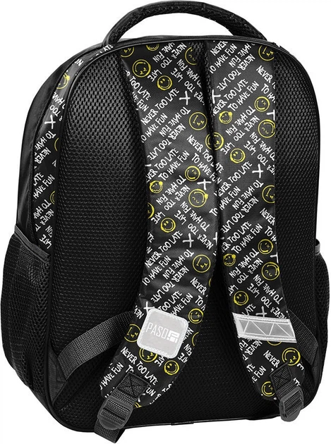 Шкільний рюкзак Paso Express yourself Smileyworld 38 x 28 x 15 см 18 л Чорний (5903162136387) - зображення 3