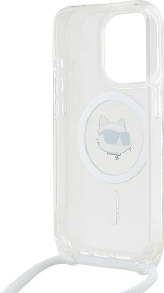Etui Plecki Karl Lagerfeld IML Choupette Head & Cord Magsafe do Apple iPhone 15 Pro Transparent (KLHMP15LHCCHNT) - obraz 6