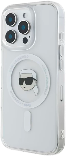 Etui Karl Lagerfeld IML Metal Karl Head MagSafe do Apple iPhone 16 Pro White (KLHMP16LHLSKIH) - obraz 2