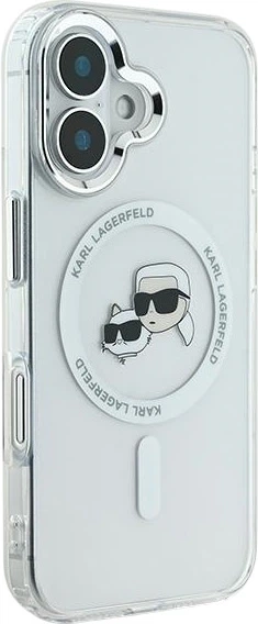 Панель Karl Lagerfeld IML Metal Karl&Choupette Head MagSafe для iPhone 16 Plus White (KLHMP16LHLSKCH) - зображення 4