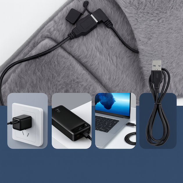 Электро-пояс с подогревом USB, графеновый нагрев, 3 режима, портативный, серый - Фото 2 Электро-пояс с подогревом USB, графеновый нагрев, 3 режима, портативный, серый - изображение 2