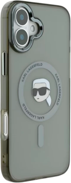 Etui Karl Lagerfeld IML Metal Karl Head MagSafe do Apple iPhone 16 Black (KLHMP16SHLSKIK) - obraz 4