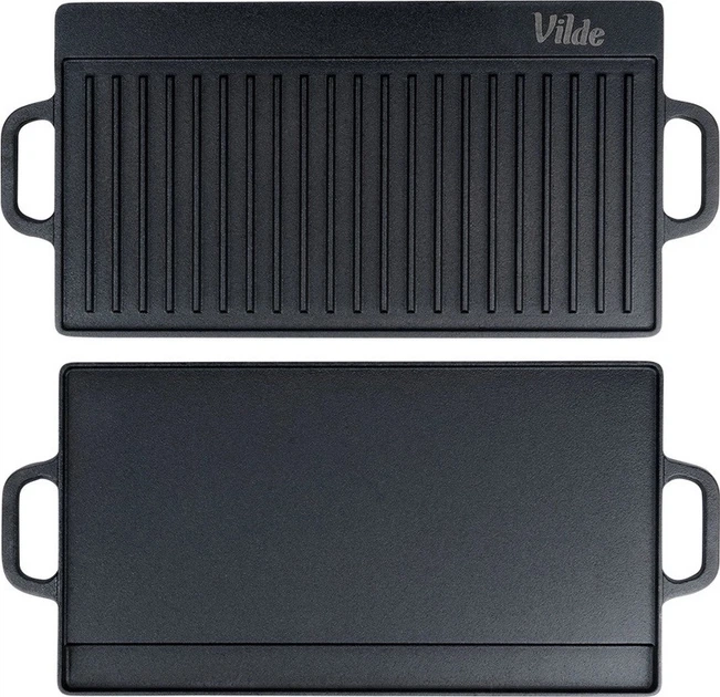 Patelnia grillowa Vilde żeliwna dwustronna 50.5 x 23.5 cm (5904316487836) - obraz 3