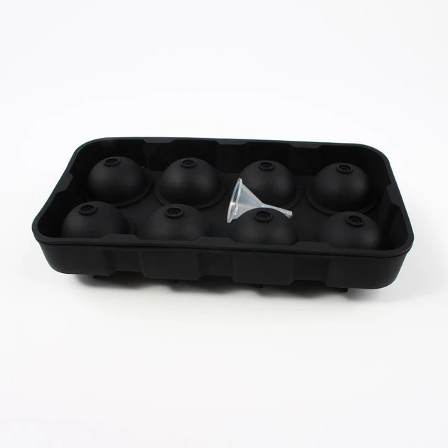 Форма для льда силиконовая Ice Шар 8 ячеек 22x11,5х4,5 см Черный (C051356) - изображение 3