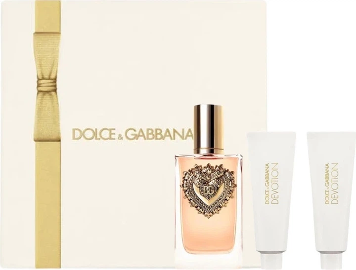 Набір для жінок Dolce&Gabbana Devotion Парфумована вода 100 мл + Гель для душу 50 мл + Лосьйон для тіла 50 мл (8054754403428) - зображення 1