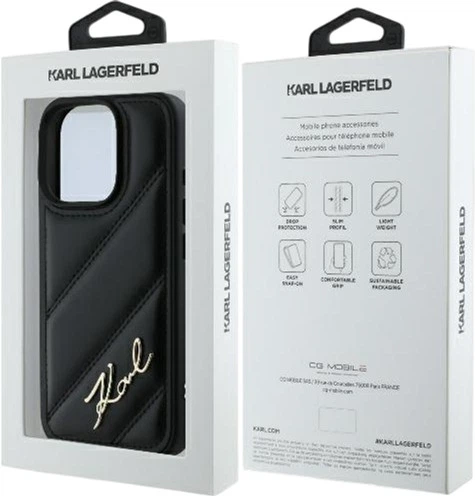 Панель Karl Lagerfeld Quilted Signature для Apple iPhone 16 Pro Max Black (KLHCP16XPQDSMGK) - зображення 7