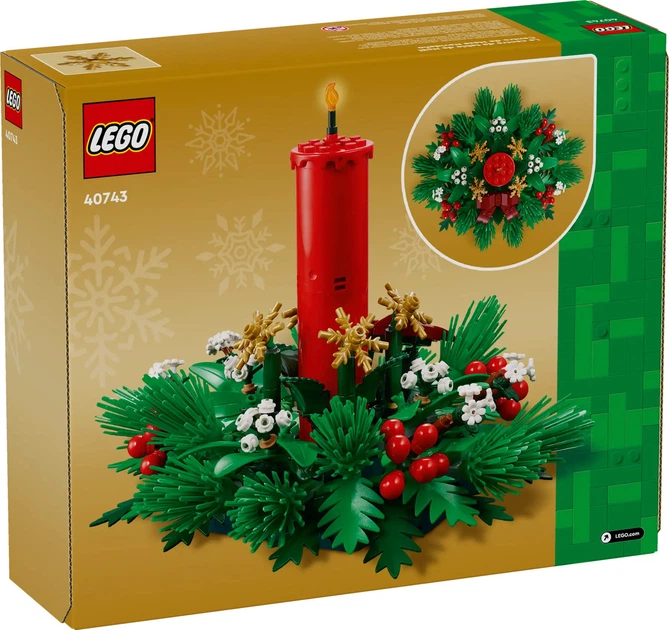 Праздничное украшение со свечой LEGO Декор для рождественского стола (40743) - изображение 3