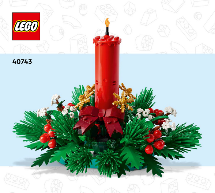 Праздничное украшение со свечой LEGO Декор для рождественского стола (40743) - изображение 4