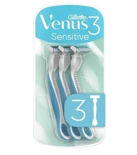 Одноразовые станки для бритья (Бритвы) женские Gillette Venus 3 Sensitive 3 шт - Фото 1 Одноразовые станки для бритья (Бритвы) женские Gillette Venus 3 Sensitive 3 шт - изображение 1