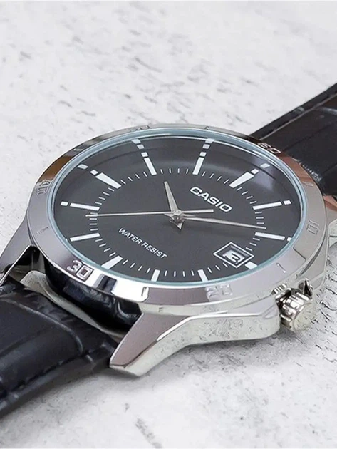 Чоловічий наручний годинник Casio MTP-V004L-1A, кварцовий, шкіряний ремінець - зображення 5