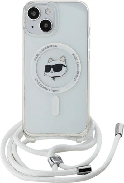 Etui Plecki Karl Lagerfeld IML Choupette Head & Cord Magsafe do Apple iPhone 14/13/15 Transparent (KLHMP14SHCCHNT) - obraz 2