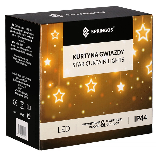 Гирлянда бахрома уличная (наружная) Springos 2 м 92 LED CL4018 Mix - Фото 2 Гирлянда бахрома уличная (наружная) Springos 2 м 92 LED CL4018 Mix - изображение 2